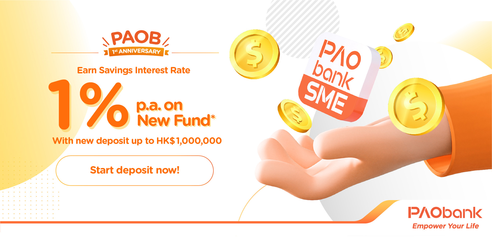 Savings Account can enjoy 1%p.a. Savings Interest Rate